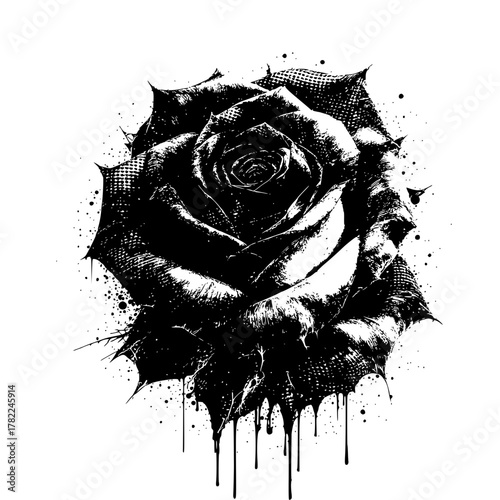 grunge rose vector
