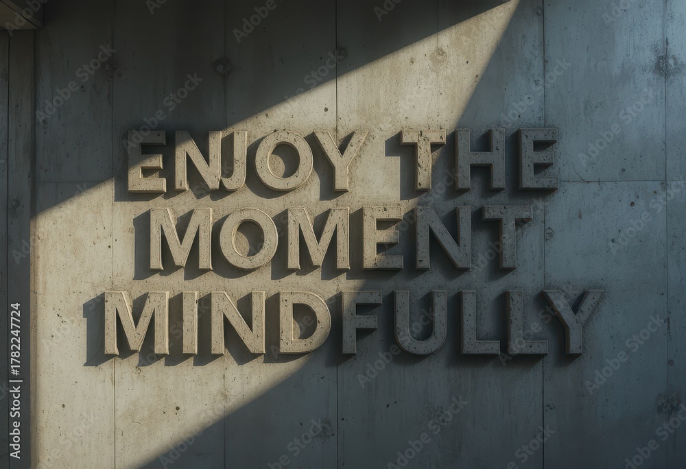 Obraz premium Inspirational Concrete Wall Art with Motivational Message for Reflection