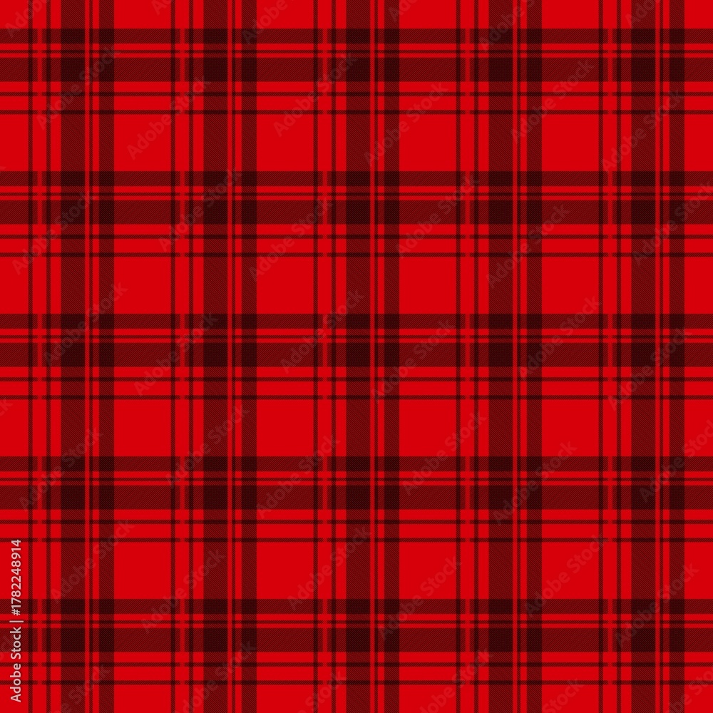 Obraz premium Seamless background of classic tartan plaid pattern in red and black tones