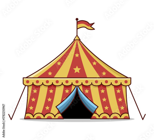 Circus vector illustration. Entertainment, carnival and festival design on transparent background