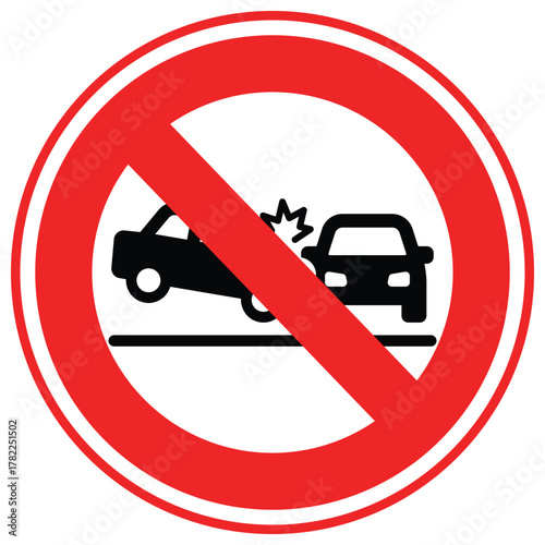 No Car Crash Vector icon which can easily modify or edit