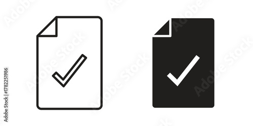 Accept document icon pictogram in trendy outline style. icon, sign or symbol.