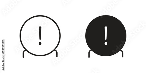Alarm exclamation icon pictogram in trendy outline style. icon, sign or symbol.
