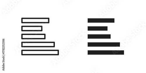 Align left icon pictogram in trendy outline style. icon, sign or symbol.
