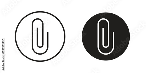 Attachment clip icon pictogram in trendy outline style. icon, sign or symbol.