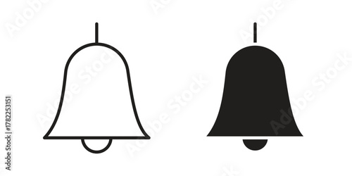 Bell icon pictogram in trendy outline style. icon, sign or symbol.