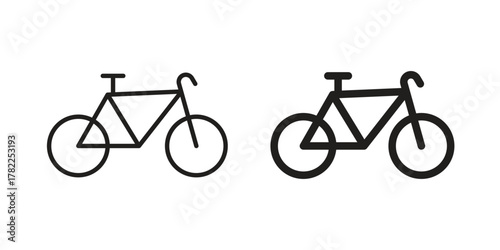 Biking icon pictogram in trendy outline style. icon, sign or symbol.