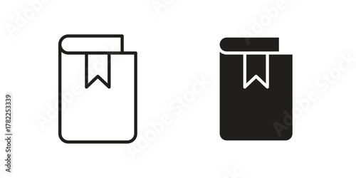 Book bookmark icon pictogram in trendy outline style. icon, sign or symbol.