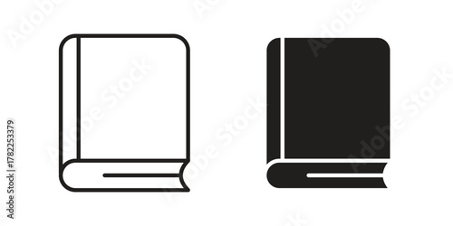 Book icon pictogram in trendy outline style. icon, sign or symbol.