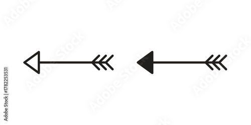 Bow arrow icon pictogram in trendy outline style. icon, sign or symbol.