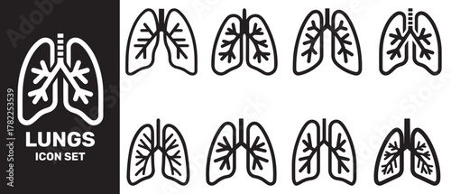 human lung icon organ. science test air art design.