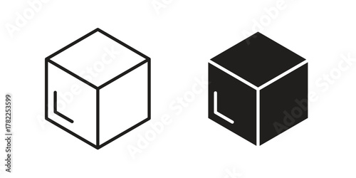 Box icon pictogram in trendy outline style. icon, sign or symbol.