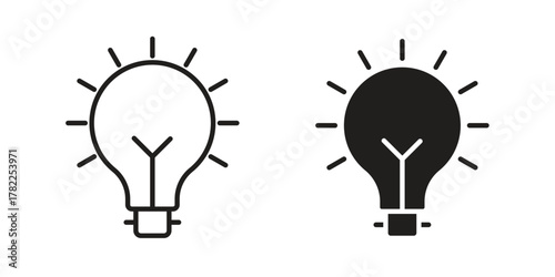 Bulb icon pictogram in trendy outline style. icon, sign or symbol.