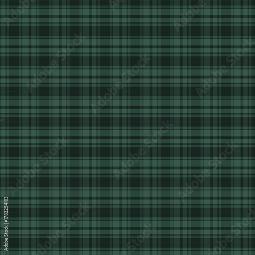 Deep Forest Green and Black Plaid Seamless Pattern