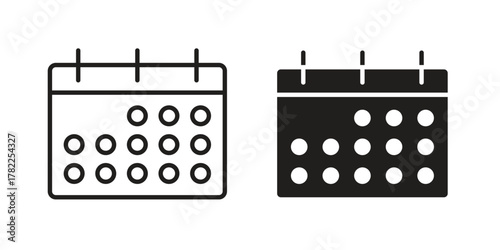 Calendar icon pictogram in trendy outline style. icon, sign or symbol.