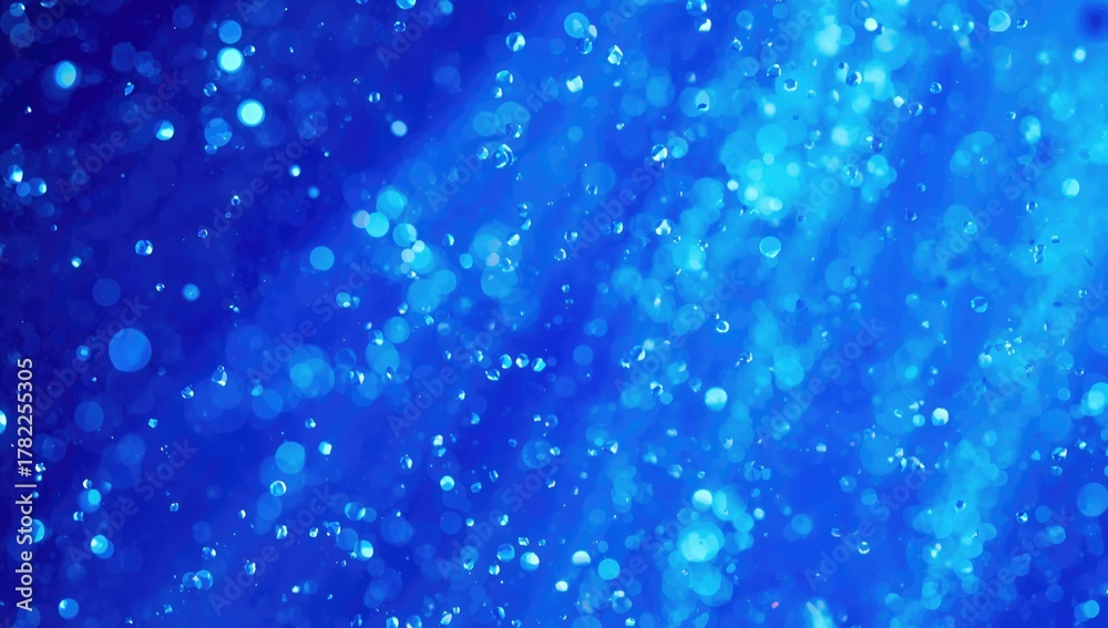 Obraz premium Blue particles floating in the air on a blue background for a festive atmosphere, suitable for a bright presentation