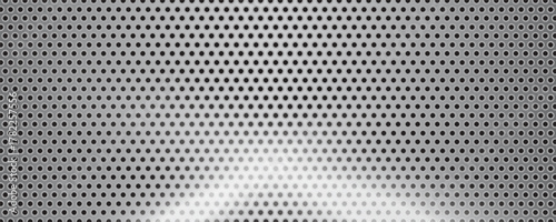 Black metal texture steel background. Perforated sheet metal. vector illustration