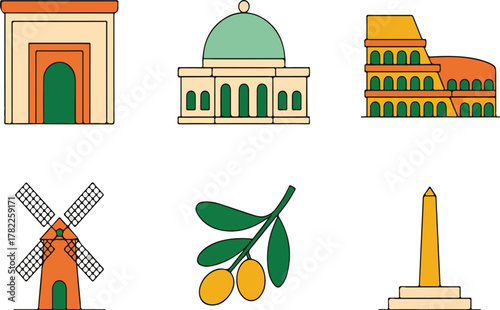 Illustration of various food items shown