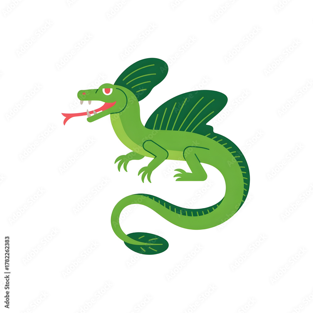 Obraz premium A green basilisk illustration vector style