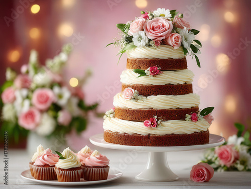 tower of cupcake wedding cake