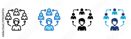 Team Network Icon Multi Style Vector Illustration