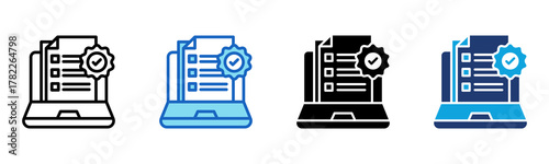 Digital Certificate Icon Multi Style Vector Illustration