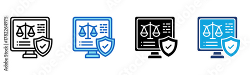 Cyber Regulation Icon Multi Style Vector Illustration