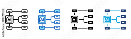 Ai Workflow Icon Multi Style Vector Illustration