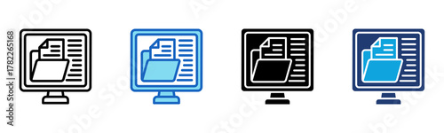 Digital Archive Icon Multi Style Vector Illustration