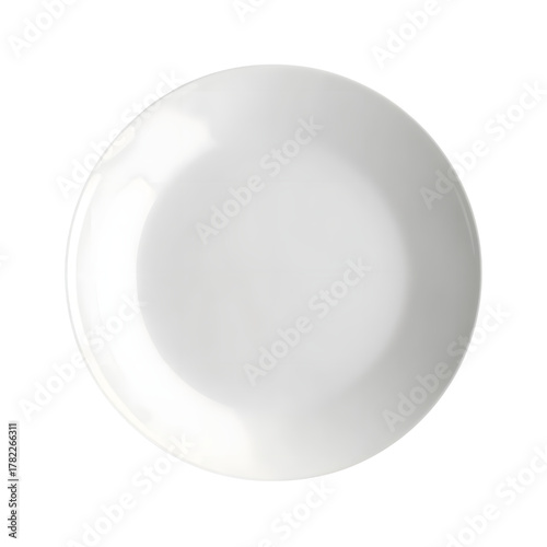 Minimal White Ceramic Plate Top View Mockup - Isolated High-Resolution Dish with Matte Texture