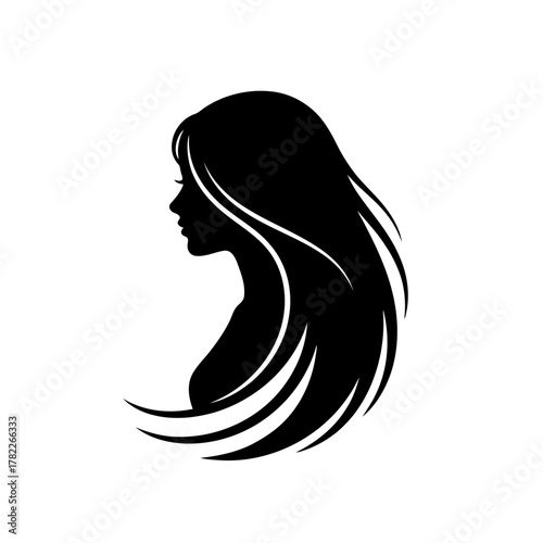 Elegant Woman Hair Silhouette Profile