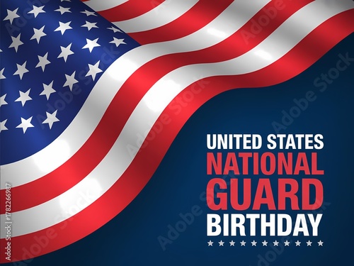 Celebrating the united states national guard birthday with the american flag and stars