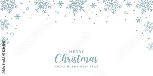 christmas snowflake border isolated vector illustration