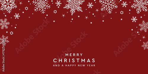 christmas snowflake border isolated vector illustration
