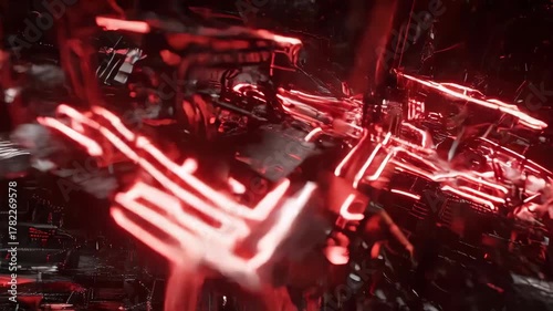 Futuristic Cyberpunk Cityscape with Neon Lights and Advanced Technology.