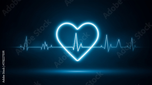 Electrocardiogram graphic symbolizing love and medicine