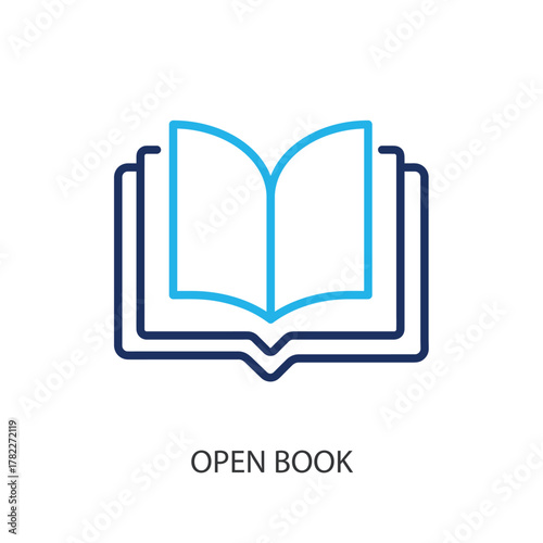 Open book thin line icons. Original vector illustration.