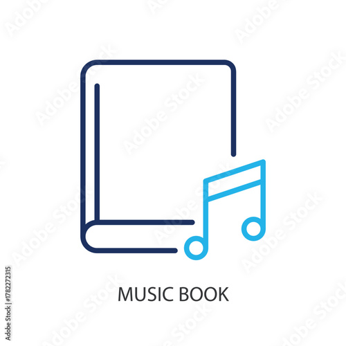 Music book thin line icons. Original vector illustration.