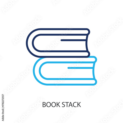 Book stack thin line icons. Original vector illustration.