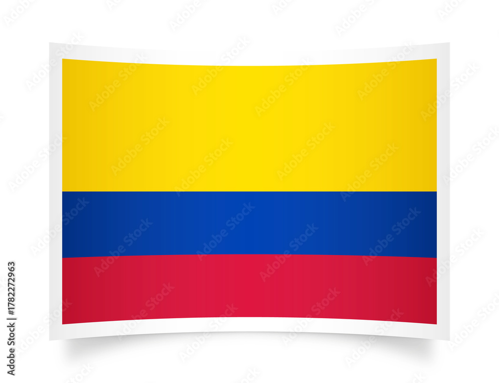 Fototapeta premium Colombia paper flag 3d illustration. Paper flag of Colombia transparent png