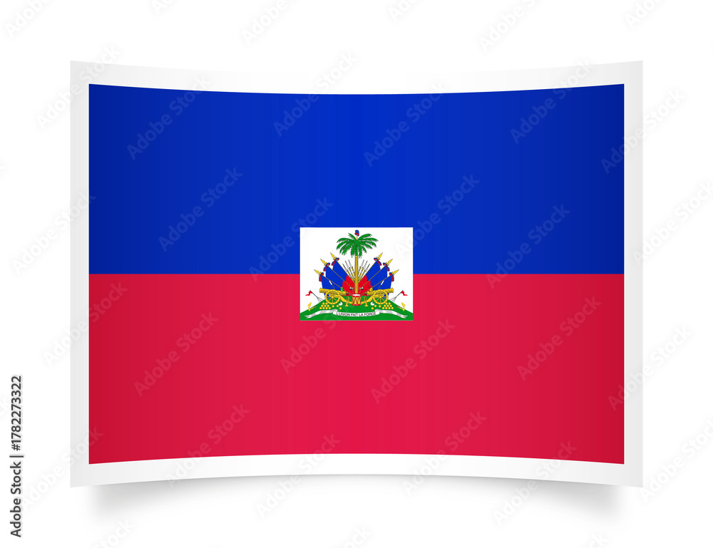 Naklejka premium Haiti paper flag 3d illustration. Paper flag of Haiti transparent png