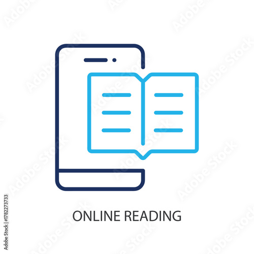 Online reading thin line icons. Original vector illustration.