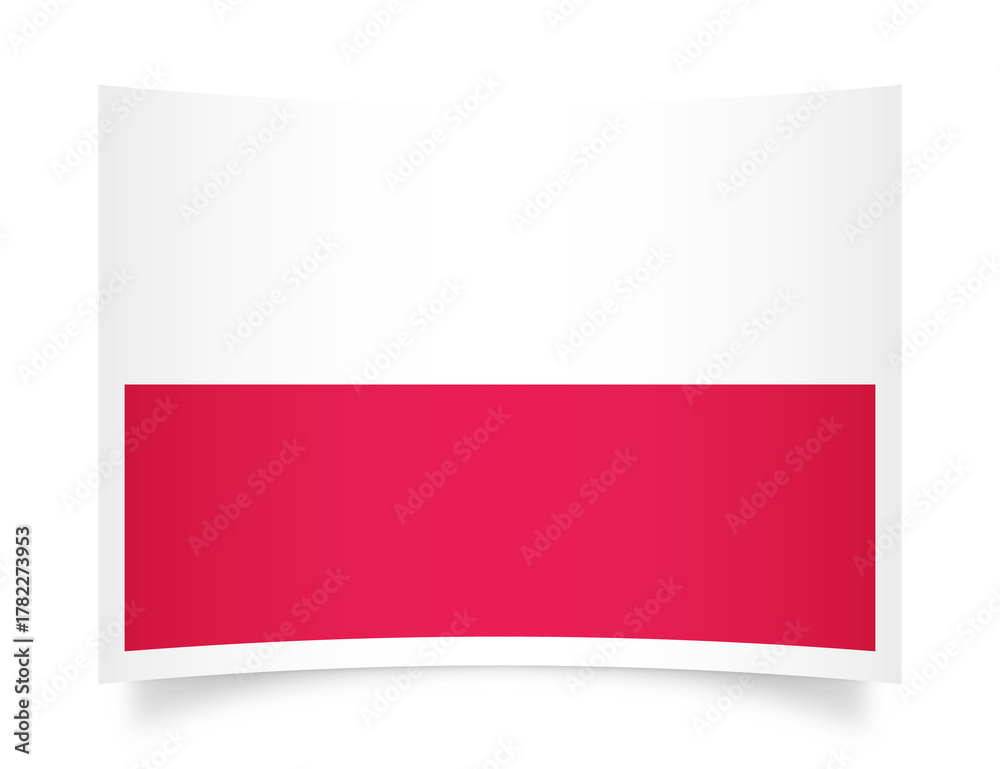 Obraz premium Poland paper flag 3d illustration. Paper flag of Poland transparent png
