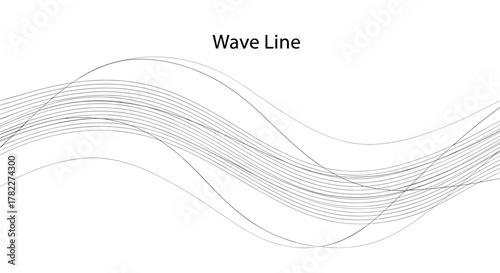 Abstract illustration of multiple thin black wave lines against a white background creating a flow effect