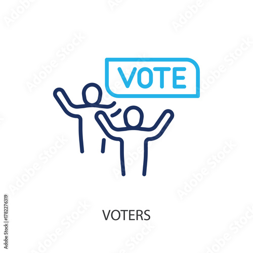 Voters thin line icons. Original vector illustration.