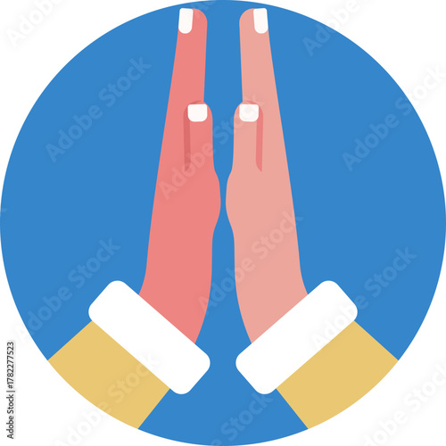 Hands joined in a traditional greeting symbolizing respect and mindfulness.