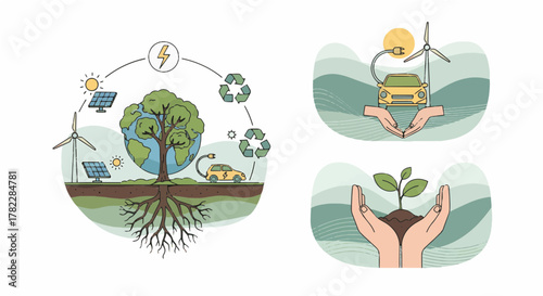 Vector Green Energy and Sustainable Future Concepts
