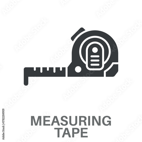 Measuring Tape Simple Style Glyph Design Vector 