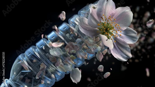 Transformation of Plastic Bottles into Blooming Flowers Illustrates Environmental Change and Sustainability