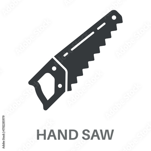 Hand Saw Simple Style Glyph Design Vector 